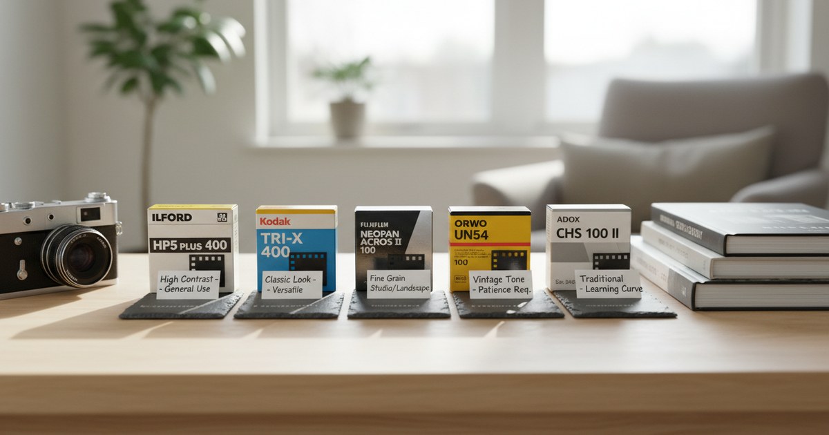 Comparatif des films 35mm noir et blanc pour débutants